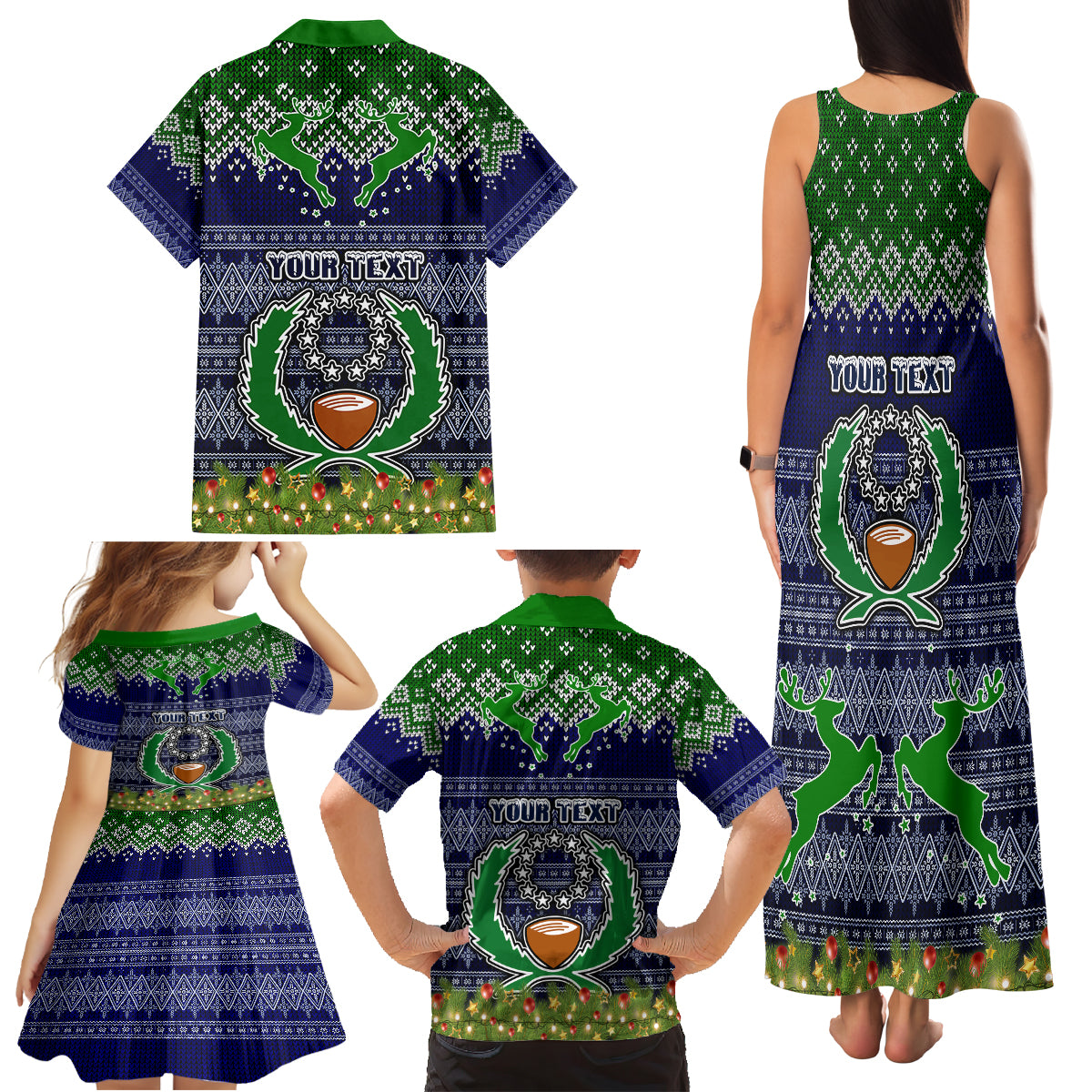 Personalised Pohnpei State Christmas Family Matching Tank Maxi Dress and Hawaiian Shirt Coat of Arms Beautiful Merry Xmas Snowflake LT03 - Polynesian Pride