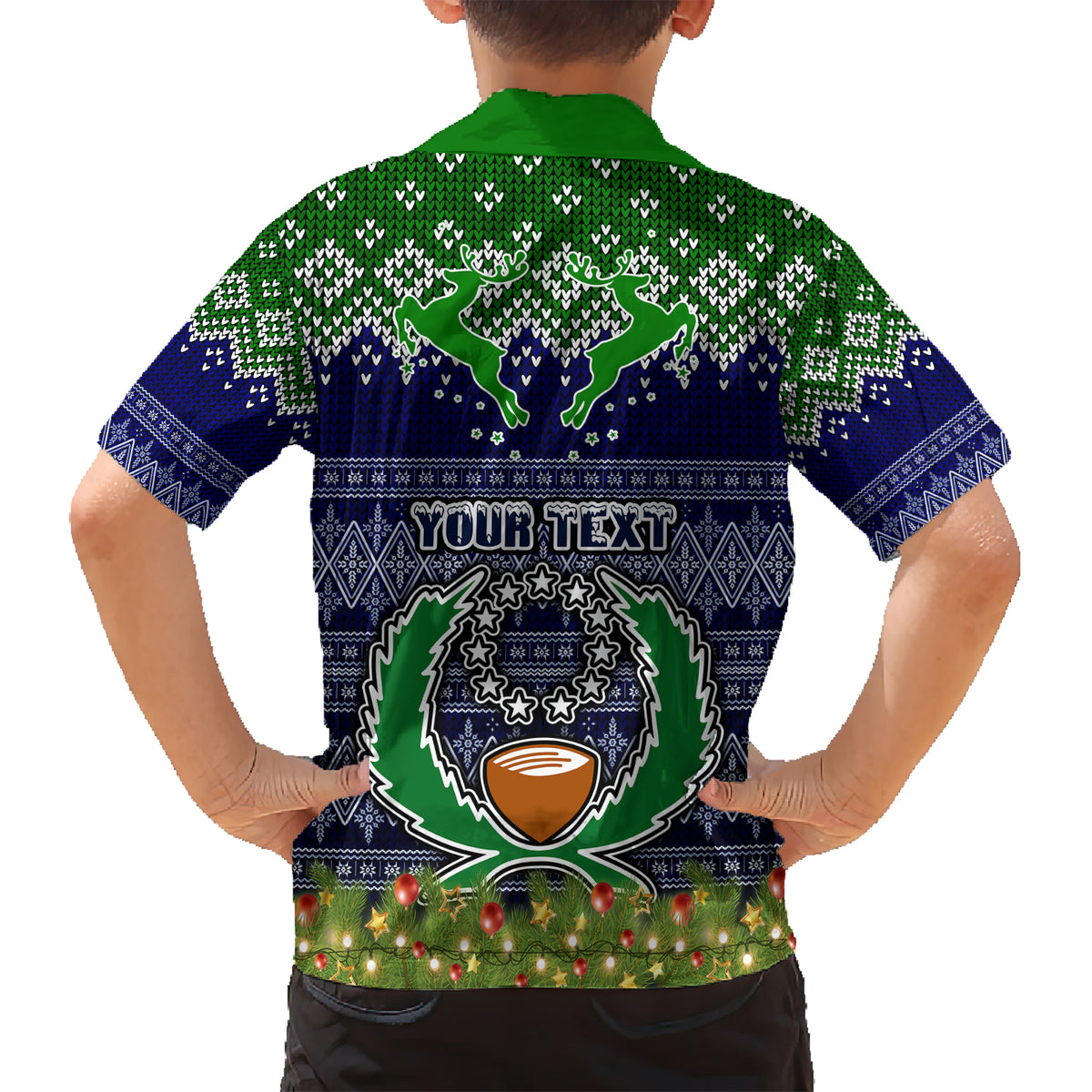 Personalised Pohnpei State Christmas Kid Hawaiian Shirt Coat of Arms Beautiful Merry Xmas Snowflake LT03 - Polynesian Pride