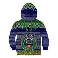 Personalised Pohnpei State Christmas Kid Hoodie Coat of Arms Beautiful Merry Xmas Snowflake LT03 - Polynesian Pride