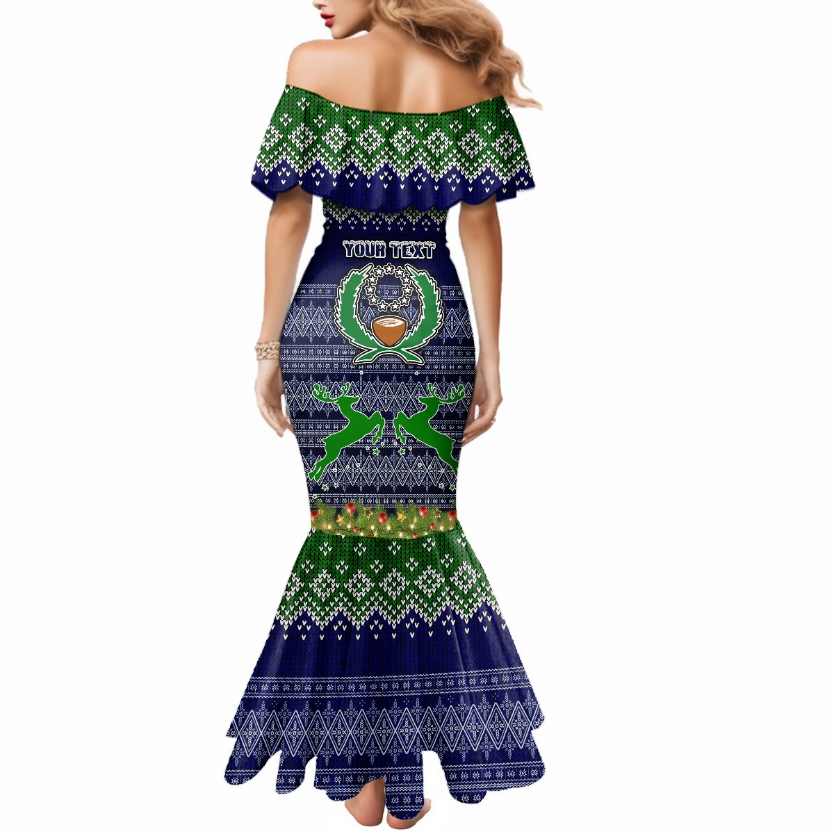 Personalised Pohnpei State Christmas Mermaid Dress Coat of Arms Beautiful Merry Xmas Snowflake LT03 - Polynesian Pride