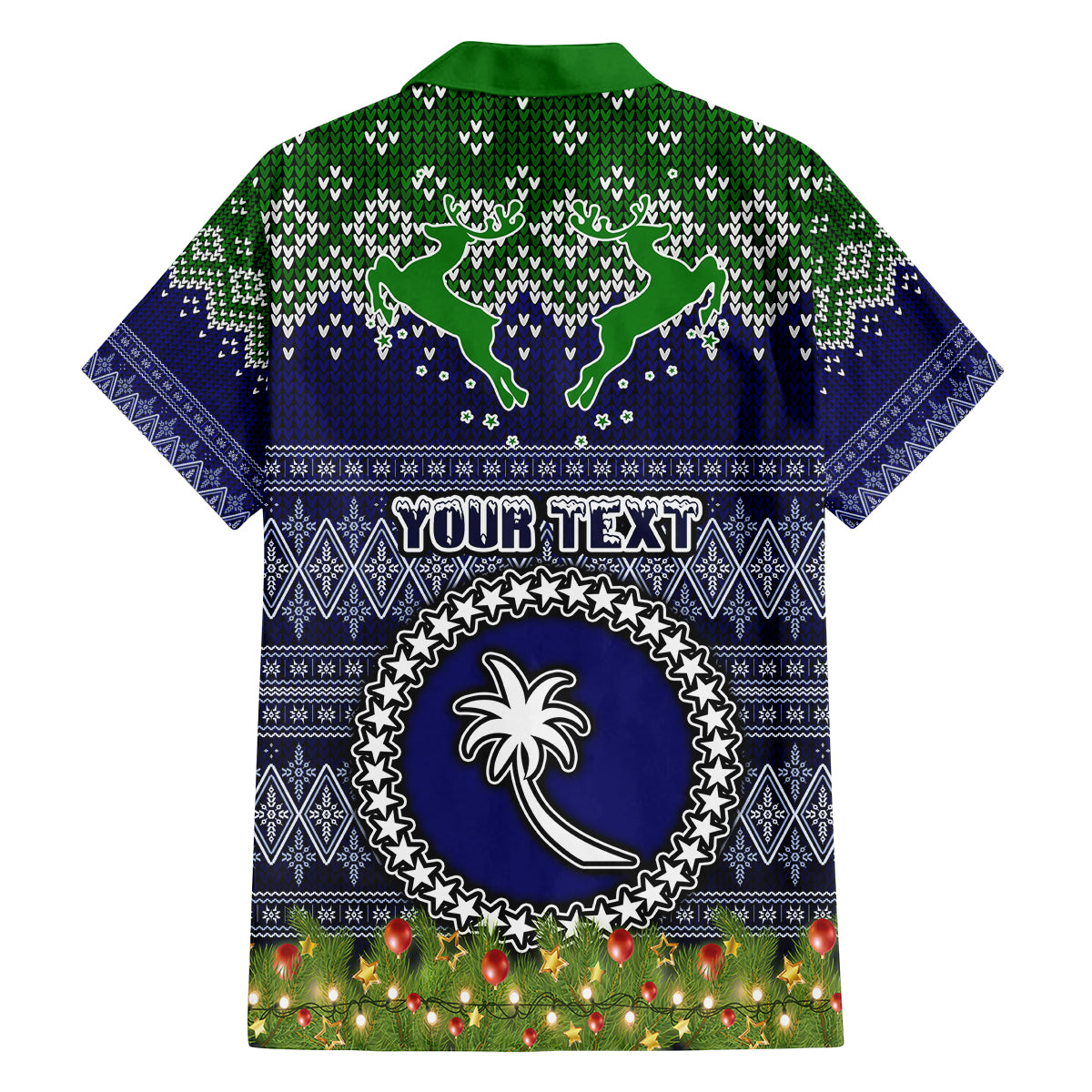 Personalised Chuuk State Christmas Family Matching Off Shoulder Long Sleeve Dress and Hawaiian Shirt Coat of Arms Beautiful Merry Xmas Snowflake LT03 - Polynesian Pride