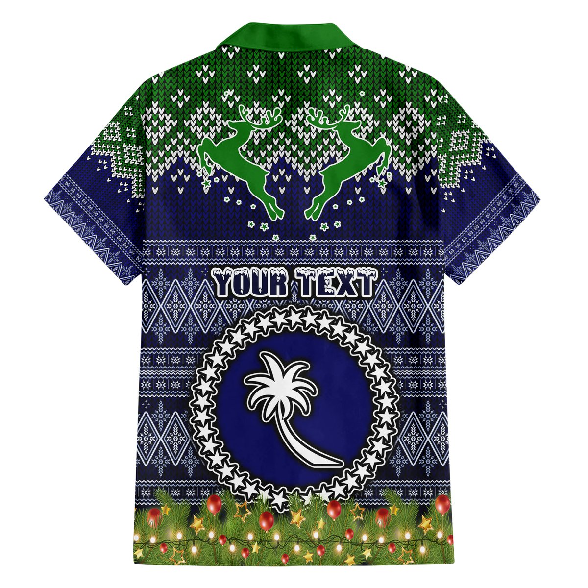 Personalised Chuuk State Christmas Hawaiian Shirt Coat of Arms Beautiful Merry Xmas Snowflake LT03 - Polynesian Pride