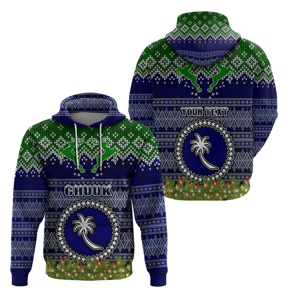 Personalised Chuuk State Christmas Hoodie Coat of Arms Beautiful Merry Xmas Snowflake LT03 - Polynesian Pride