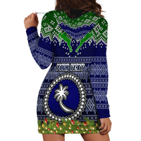 Personalised Chuuk State Christmas Hoodie Dress Coat of Arms Beautiful Merry Xmas Snowflake LT03 - Polynesian Pride