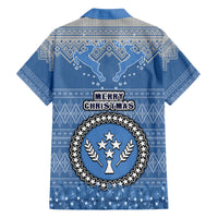 Kosrae Christmas Family Matching Off Shoulder Long Sleeve Dress and Hawaiian Shirt Coat of Arms Beautiful Merry Xmas Snowflake LT03 - Polynesian Pride