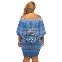 kosrae-christmas-off-shoulder-short-dress-coat-of-arms-beautiful-merry-xmas-snowflake