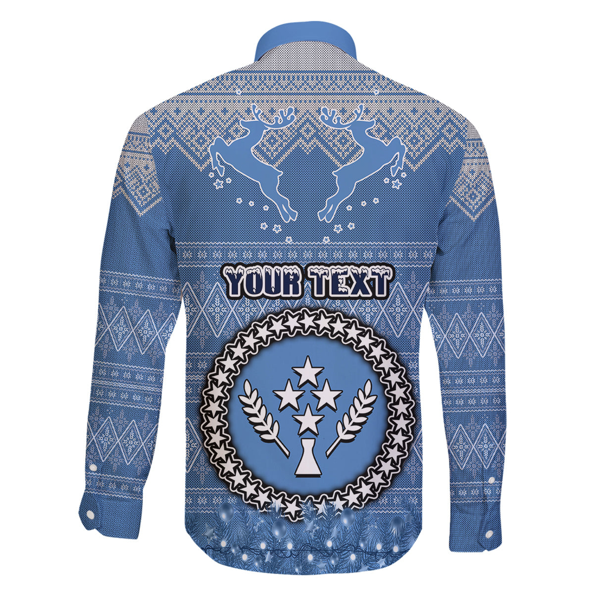 Personalised Kosrae Christmas Family Matching Off Shoulder Long Sleeve Dress and Hawaiian Shirt Coat of Arms Beautiful Merry Xmas Snowflake LT03 - Polynesian Pride
