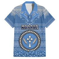 Personalised Kosrae Christmas Family Matching Off Shoulder Maxi Dress and Hawaiian Shirt Coat of Arms Beautiful Merry Xmas Snowflake LT03 Mom's Dress Blue - Polynesian Pride