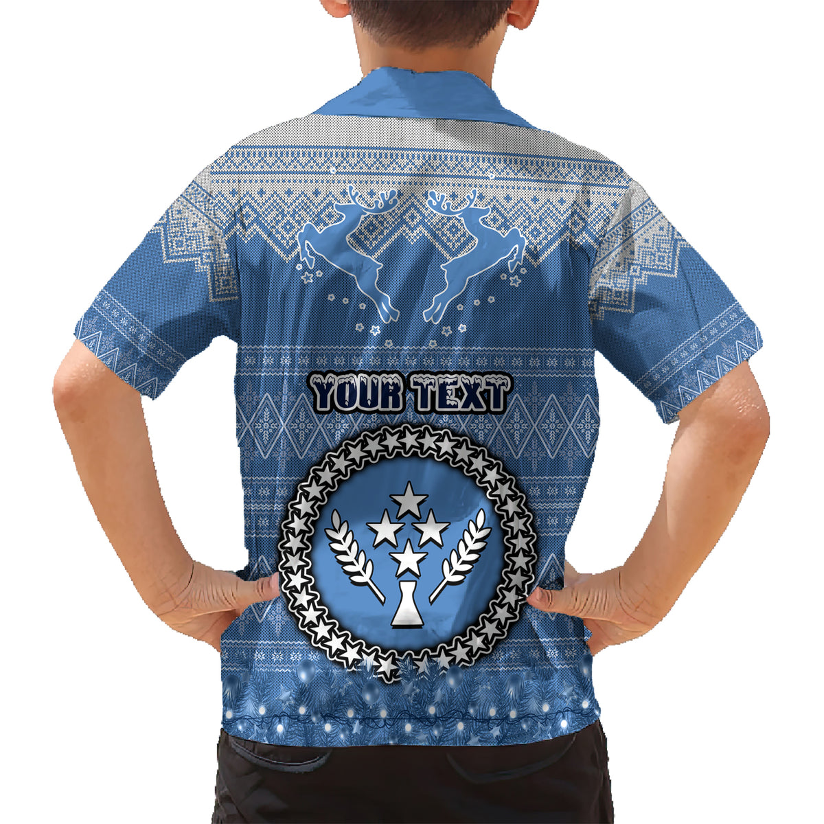 Personalised Kosrae Christmas Family Matching Short Sleeve Bodycon Dress and Hawaiian Shirt Coat of Arms Beautiful Merry Xmas Snowflake LT03 - Polynesian Pride