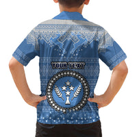 Personalised Kosrae Christmas Kid Hawaiian Shirt Coat of Arms Beautiful Merry Xmas Snowflake LT03 - Polynesian Pride
