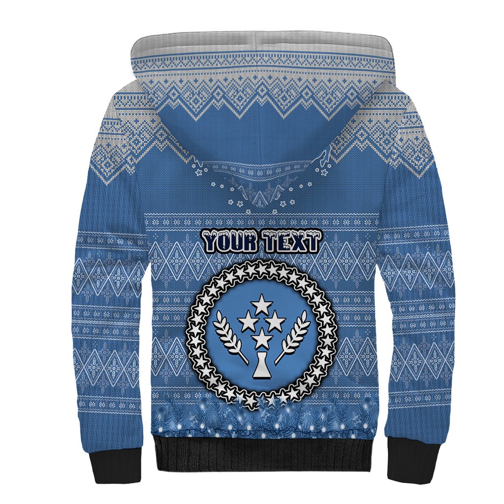 Personalised Kosrae Christmas Sherpa Hoodie Coat of Arms Beautiful Merry Xmas Snowflake LT03 - Polynesian Pride