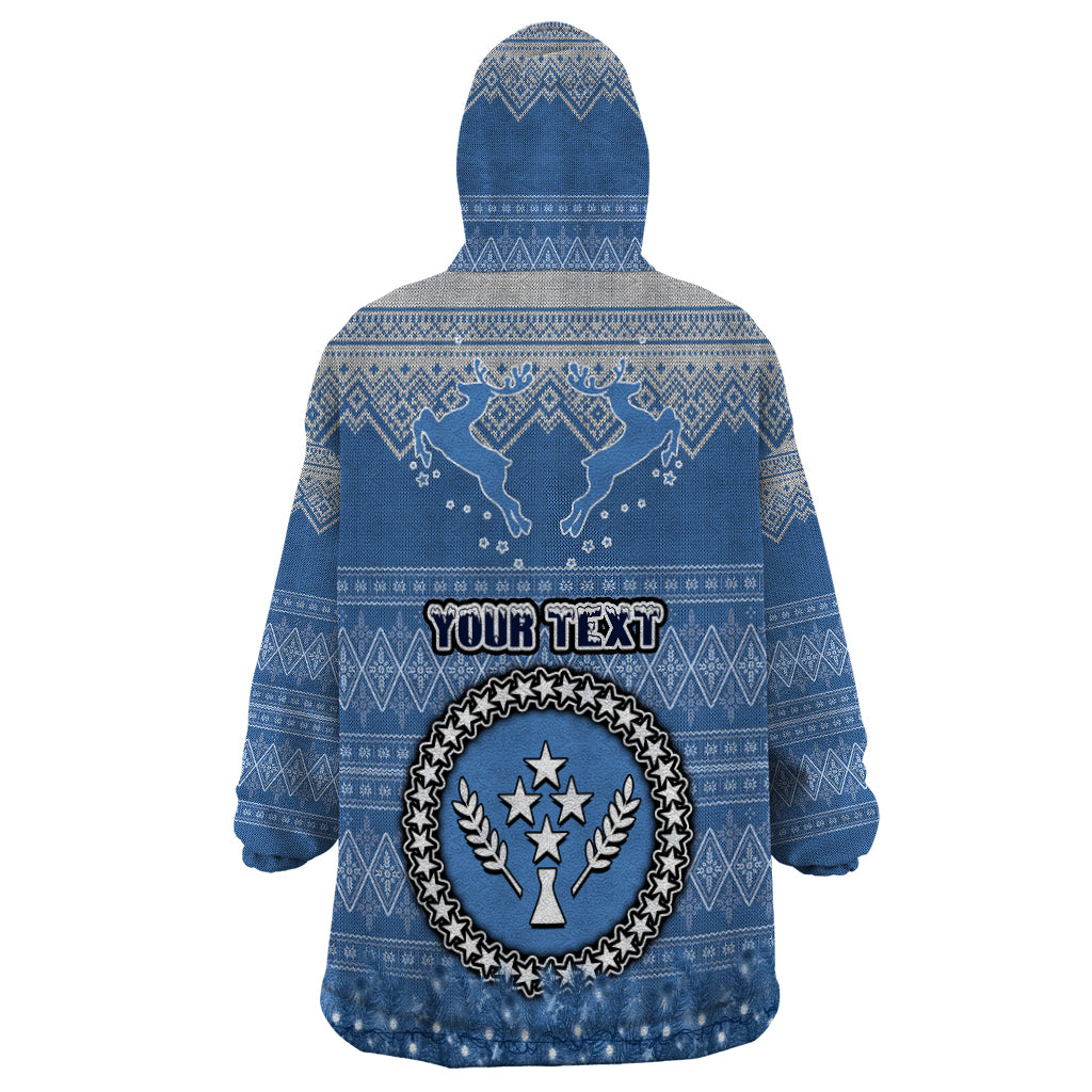 Personalised Kosrae Christmas Wearable Blanket Hoodie Coat of Arms Beautiful Merry Xmas Snowflake LT03 - Polynesian Pride