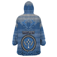 Personalised Kosrae Christmas Wearable Blanket Hoodie Coat of Arms Beautiful Merry Xmas Snowflake LT03 - Polynesian Pride