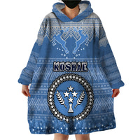 Personalised Kosrae Christmas Wearable Blanket Hoodie Coat of Arms Beautiful Merry Xmas Snowflake LT03 - Polynesian Pride