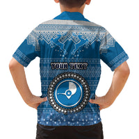 Personalised Yap Christmas Family Matching Off Shoulder Short Dress and Hawaiian Shirt Coat of Arms Beautiful Merry Xmas Snowflake LT03 - Polynesian Pride