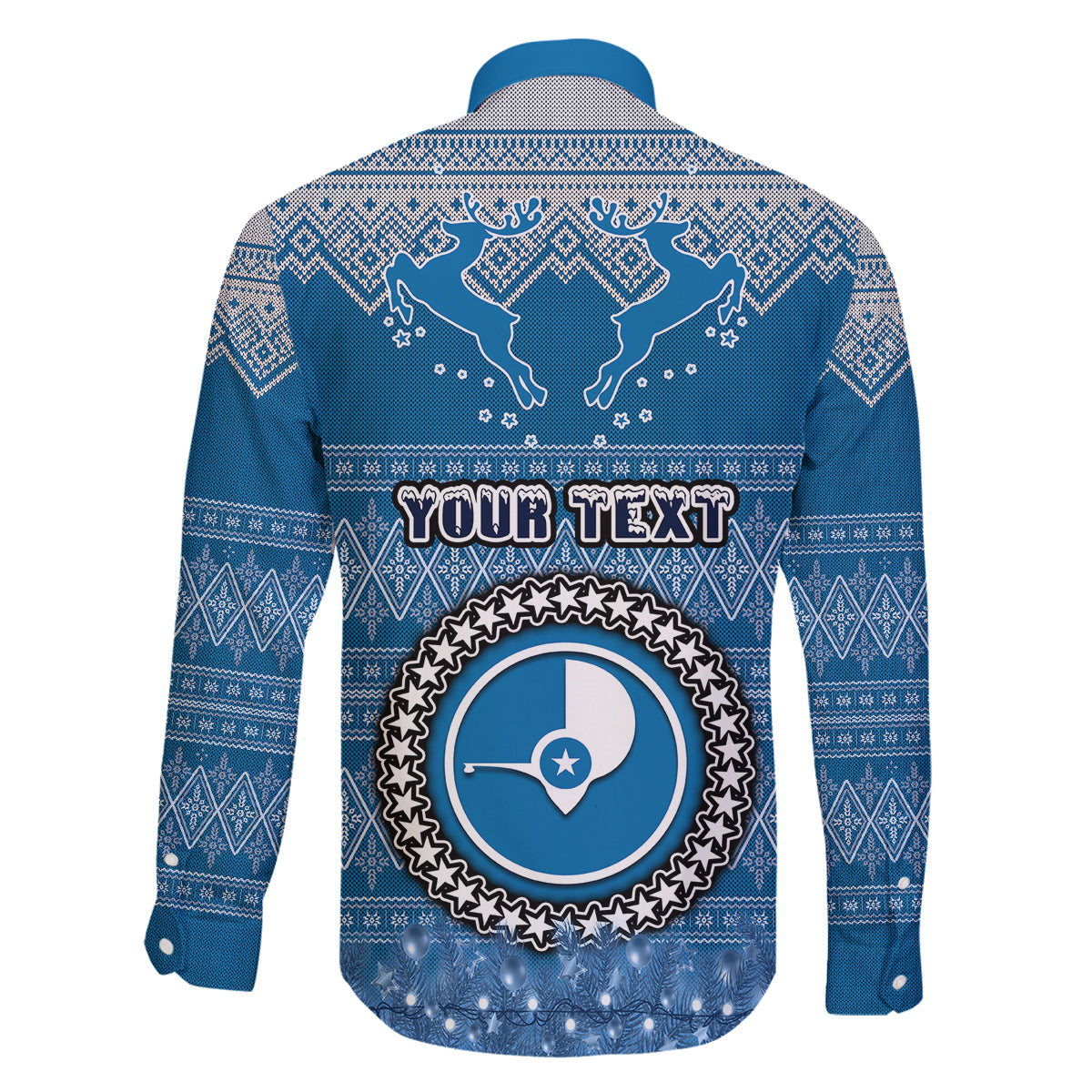 Personalised Yap Christmas Family Matching Tank Maxi Dress and Hawaiian Shirt Coat of Arms Beautiful Merry Xmas Snowflake LT03 - Polynesian Pride