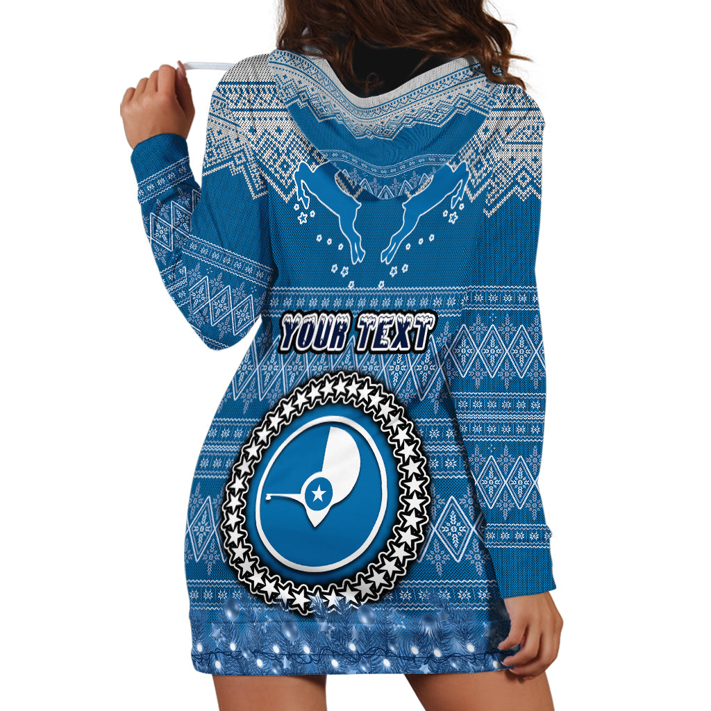 Personalised Yap Christmas Hoodie Dress Coat of Arms Beautiful Merry Xmas Snowflake LT03 - Polynesian Pride