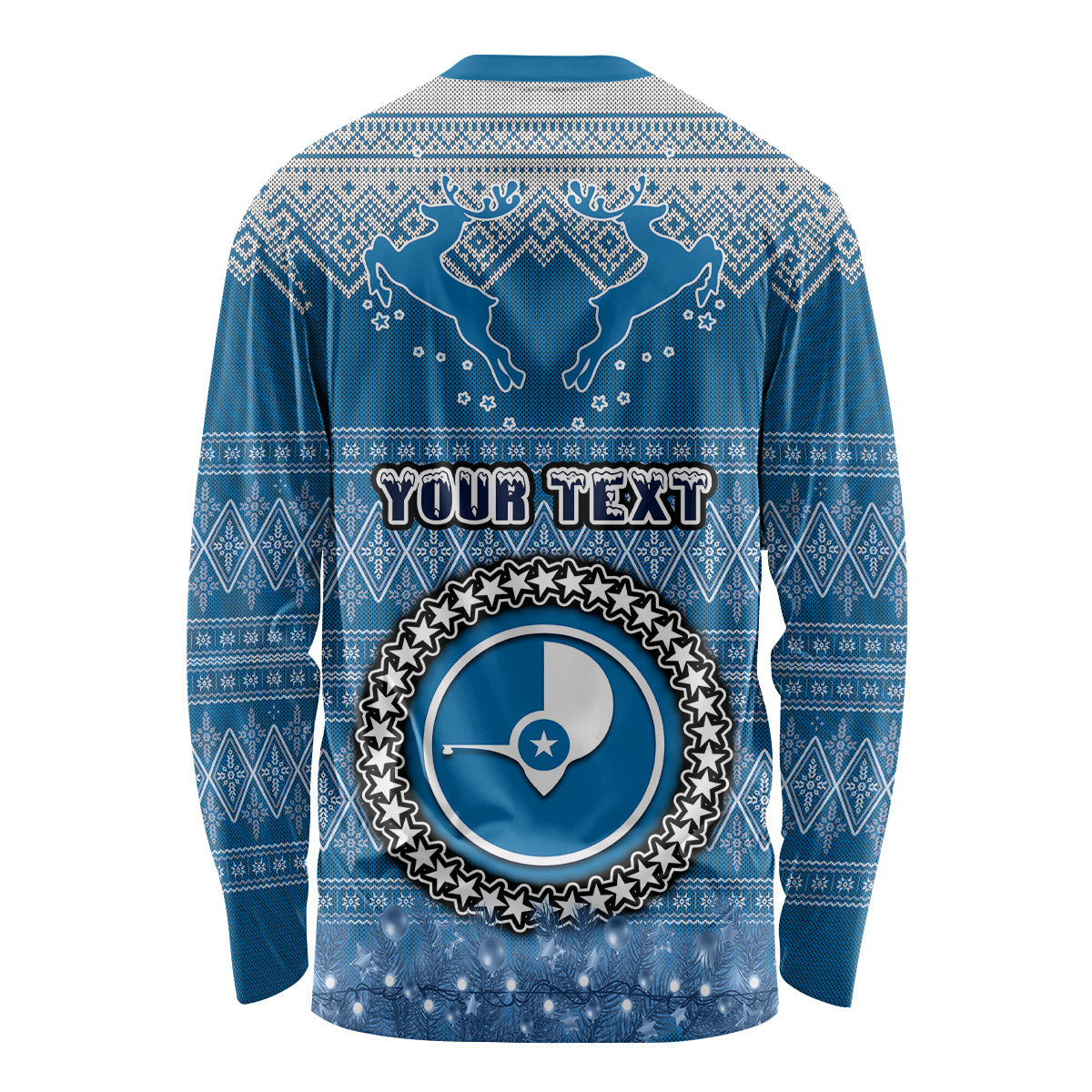 Personalised Yap Christmas Long Sleeve Shirt Coat of Arms Beautiful Merry Xmas Snowflake LT03 - Polynesian Pride