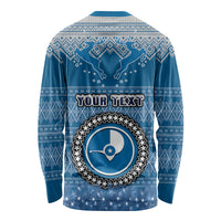 Personalised Yap Christmas Long Sleeve Shirt Coat of Arms Beautiful Merry Xmas Snowflake LT03 - Polynesian Pride