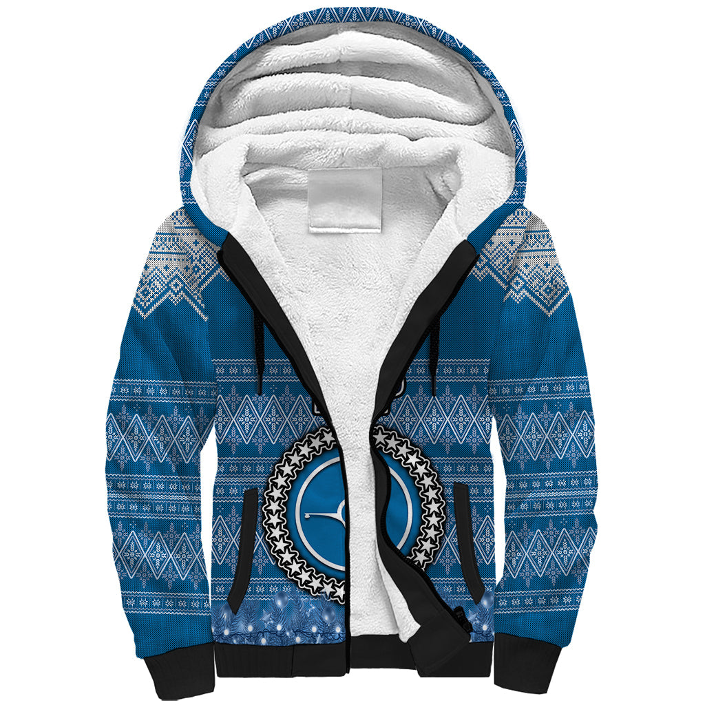 personalised-yap-christmas-sherpa-hoodie-coat-of-arms-beautiful-merry-xmas-snowflake
