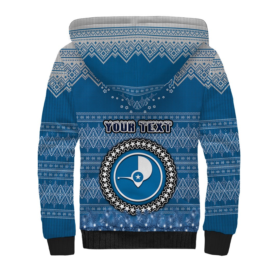Personalised Yap Christmas Sherpa Hoodie Coat of Arms Beautiful Merry Xmas Snowflake LT03 - Polynesian Pride