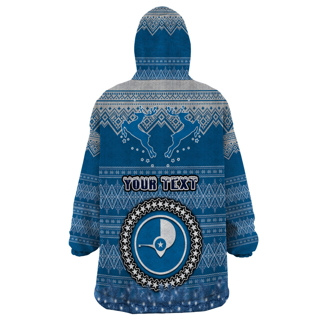 Personalised Yap Christmas Wearable Blanket Hoodie Coat of Arms Beautiful Merry Xmas Snowflake LT03 - Polynesian Pride