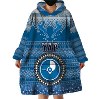 Personalised Yap Christmas Wearable Blanket Hoodie Coat of Arms Beautiful Merry Xmas Snowflake LT03 - Polynesian Pride