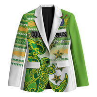 Personalised Cook Islands Va'a Race Blazer Te Tatau Tattoos Sporty Style Green-White Color LT03 Unisex Green - Polynesian Pride