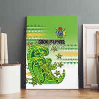 Cook Islands Va'a Race Canvas Wall Art Te Tatau Tattoos Sporty Style Green-White Color LT03 - Polynesian Pride