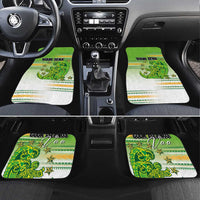 Personalised Cook Islands Va'a Race Car Mats Te Tatau Tattoos Sporty Style Green-White Color LT03 Set 4pcs Green - Polynesian Pride