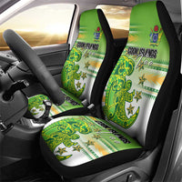 Cook Islands Va'a Race Car Seat Cover Te Tatau Tattoos Sporty Style Green-White Color LT03 - Polynesian Pride