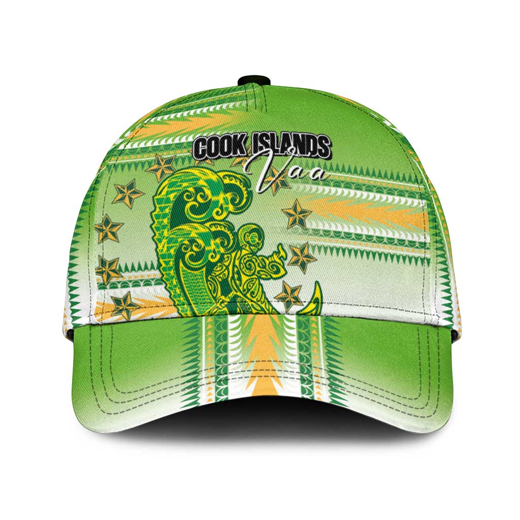 Cook Islands Va'a Race Classic Cap Te Tatau Tattoos Sporty Style Green-White Color - Polynesian Pride