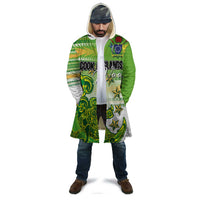 Personalised Cook Islands Va'a Race Cloak Te Tatau Tattoos Sporty Style Green-White Color LT03 - Polynesian Pride