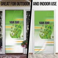Personalised Cook Islands Va'a Race Door Cover Te Tatau Tattoos Sporty Style Green-White Color LT03 - Polynesian Pride
