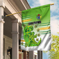 Cook Islands Va'a Race Garden Flag Te Tatau Tattoos Sporty Style Green-White Color LT03 House Flag Green - Polynesian Pride