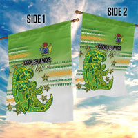 Cook Islands Va'a Race Garden Flag Te Tatau Tattoos Sporty Style Green-White Color LT03 - Polynesian Pride