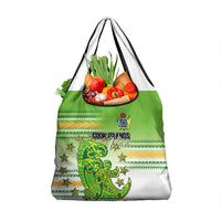 Cook Islands Va'a Race Grocery Bag Te Tatau Tattoos Sporty Style Green-White Color LT03 1-pack One Size Green - Polynesian Pride