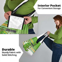 Cook Islands Va'a Race Grocery Bag Te Tatau Tattoos Sporty Style Green-White Color LT03 - Polynesian Pride