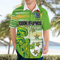 Personalised Cook Islands Va'a Race Hawaiian Shirt Te Tatau Tattoos Sporty Style Green-White Color LT03 - Polynesian Pride
