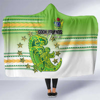 Cook Islands Va'a Race Hooded Blanket Te Tatau Tattoos Sporty Style Green-White Color LT03 One Size Green - Polynesian Pride