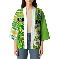Personalised Cook Islands Va'a Race Kimono Te Tatau Tattoos Sporty Style Green-White Color LT03 - Polynesian Pride