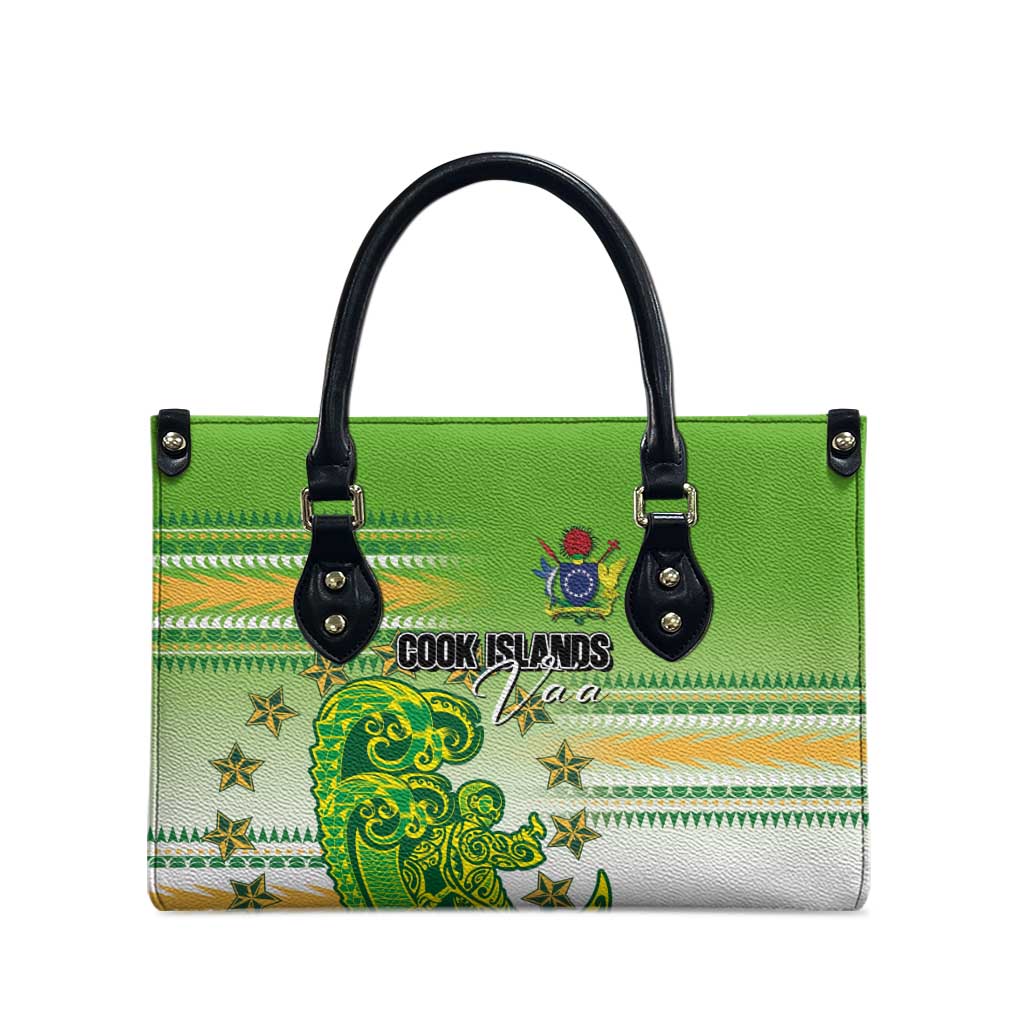 Cook Islands Va'a Race Leather Bag Te Tatau Tattoos Sporty Style Green-White Color LT03 - Polynesian Pride