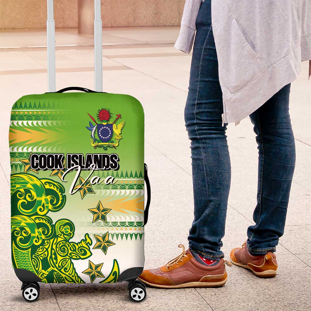 Cook Islands Va'a Race Luggage Cover Te Tatau Tattoos Sporty Style Green-White Color LT03 Green - Polynesian Pride