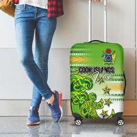 Cook Islands Va'a Race Luggage Cover Te Tatau Tattoos Sporty Style Green-White Color LT03 - Polynesian Pride