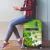 Cook Islands Va'a Race Luggage Cover Te Tatau Tattoos Sporty Style Green-White Color LT03 - Polynesian Pride