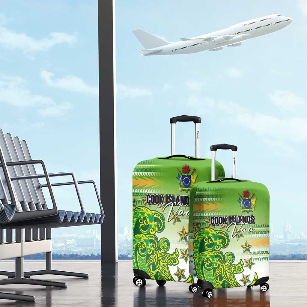 Cook Islands Va'a Race Luggage Cover Te Tatau Tattoos Sporty Style Green-White Color LT03 - Polynesian Pride