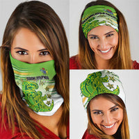 Cook Islands Va'a Race Neck Gaiter Te Tatau Tattoos Sporty Style Green-White Color LT03 - Polynesian Pride