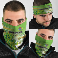 Cook Islands Va'a Race Neck Gaiter Te Tatau Tattoos Sporty Style Green-White Color LT03 - Polynesian Pride