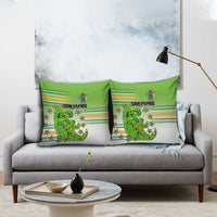 Cook Islands Va'a Race Pillow Cover Te Tatau Tattoos Sporty Style Green-White Color LT03 - Polynesian Pride