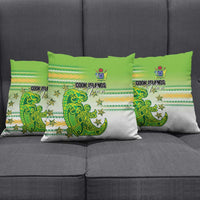 Cook Islands Va'a Race Pillow Cover Te Tatau Tattoos Sporty Style Green-White Color LT03 - Polynesian Pride